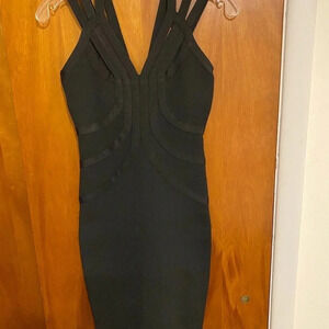 Black Bandage Strappy Classic Bodycon Dress by WOW Couture, Women’s Size Small